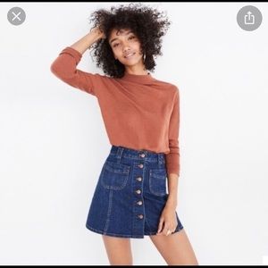 Madewell patch-pocket jean skirt NWT